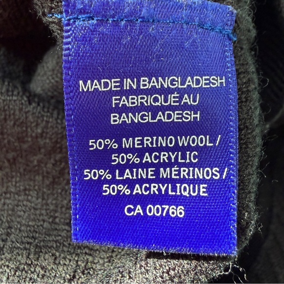 Jermyn & Bond Mens Merino Wool Blend Pullover Sweater Size Large Black Vneck - Picture 9 of 10